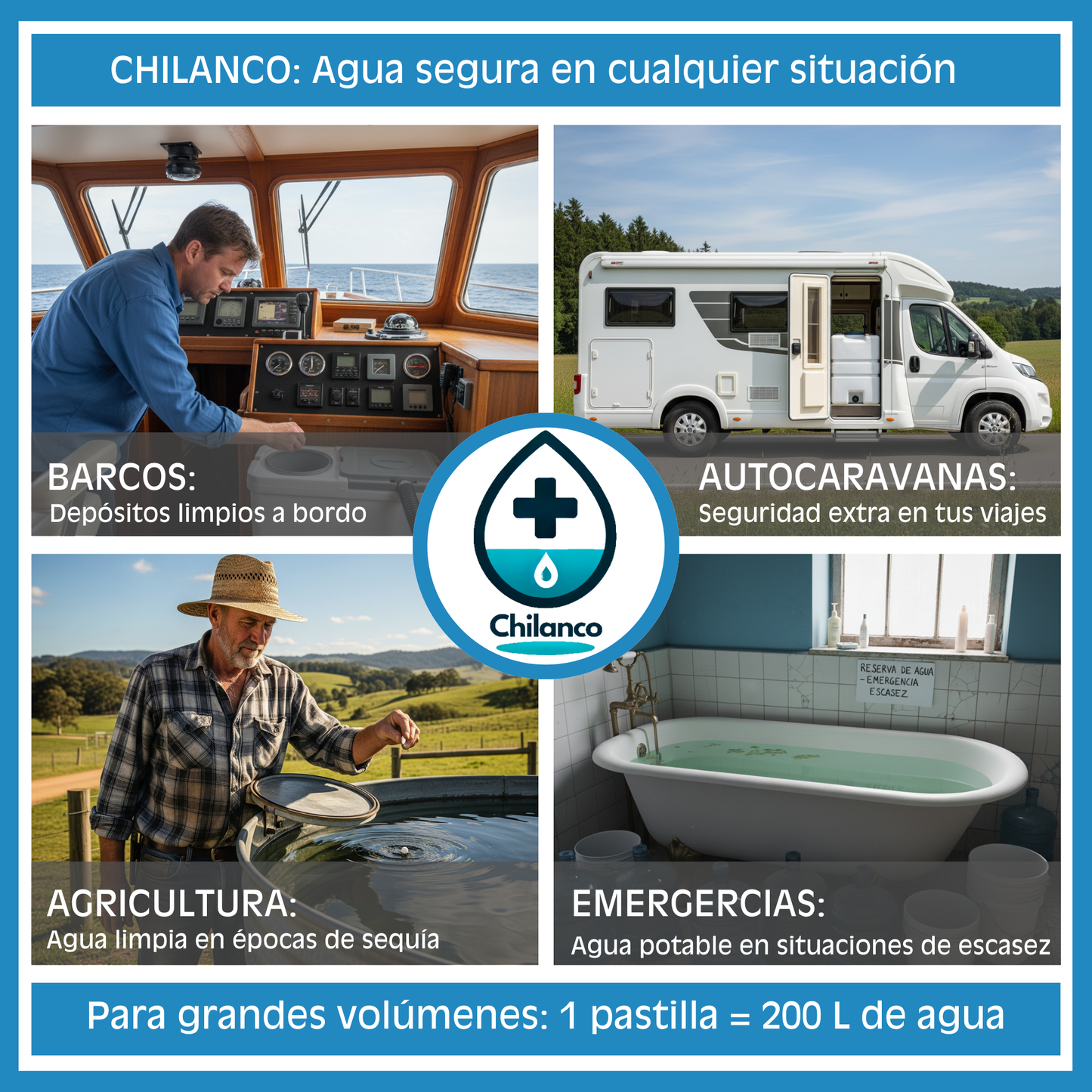 Pastillas Potabilizadoras de Agua – Autocaravanas, Barcos, Depósitos y Camping | 48 uds.