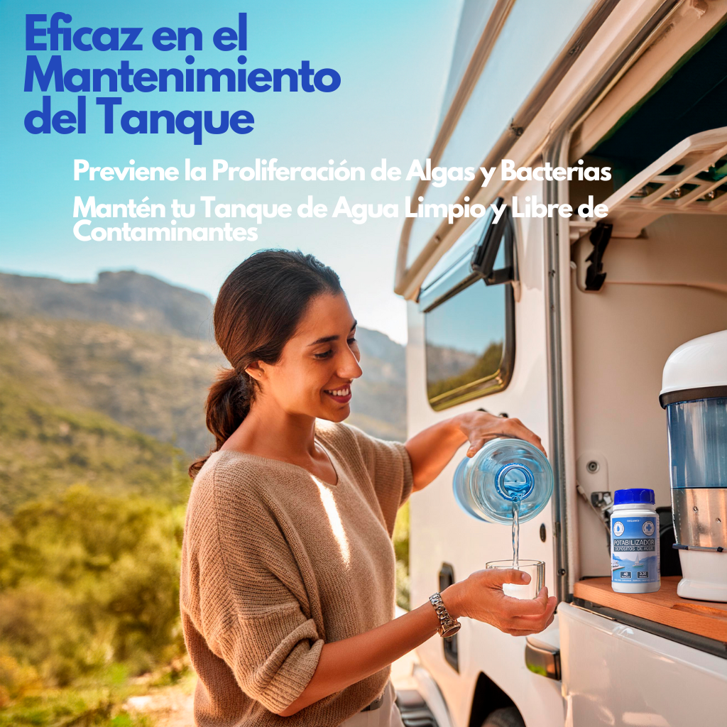 Pastillas Potabilizadoras de Agua, Purificador de Agua para uso en Autocaravanas, Barcos y Buses en Depósitos de Agua Potable | Chilanco | 48 Pastillas