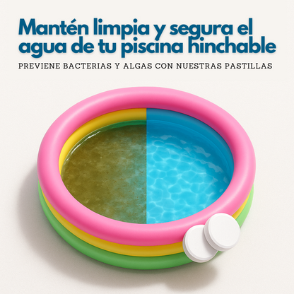 PACK AHORRO 24 BOTES – Pastillas de Cloro Rápido para Piscinas Hinchables (5 g)