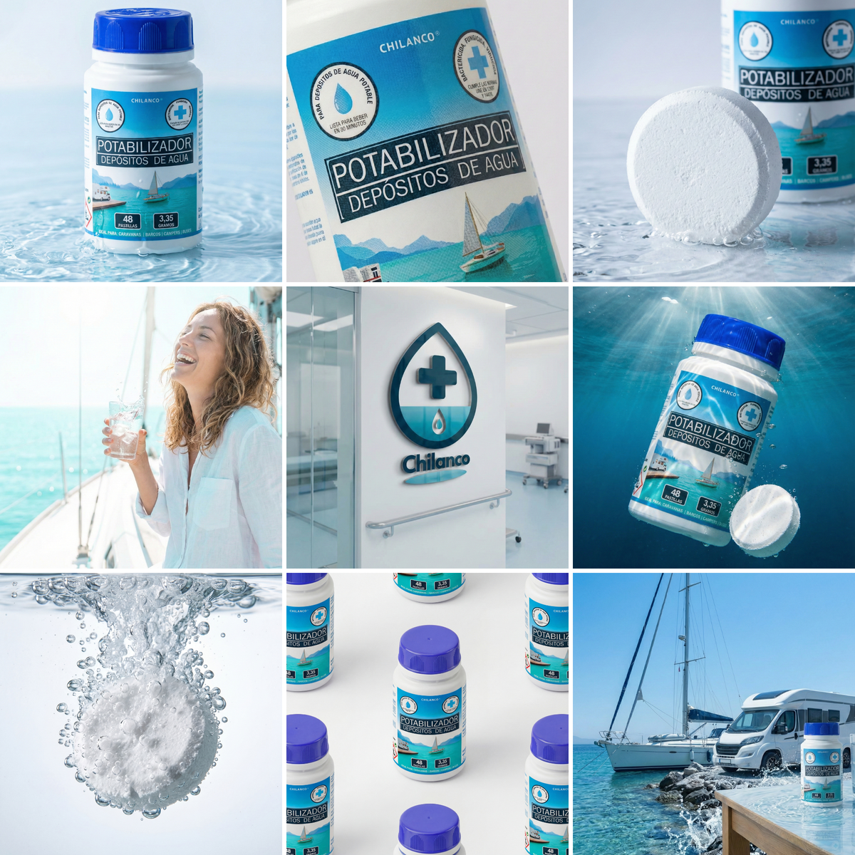 Pastillas Potabilizadoras de Agua – Autocaravanas, Barcos, Depósitos y Camping | 48 uds.
