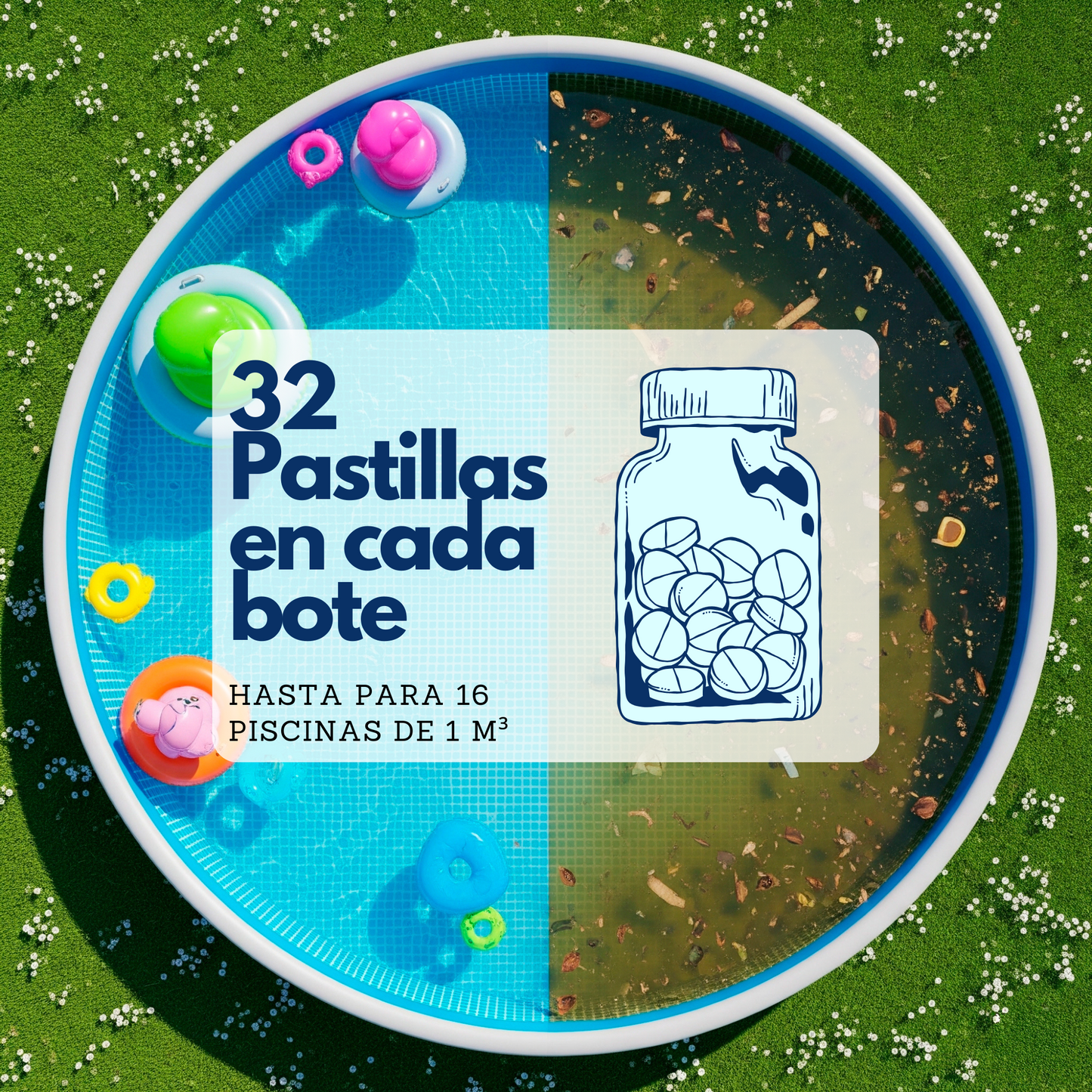 PACK AHORRO 24 BOTES – Pastillas de Cloro Rápido para Piscinas Hinchables (5 g)