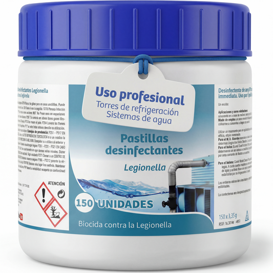 Tabletas Biocidas Chilanco Anti-Legionella (150 uds) El cumplimiento legal de tus instalaciones de agua en un solo bote.