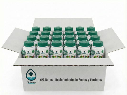 PACK PROFESIONAL 24 BOTES CHILANCO FOOD – Desinfección Avanzada de Frutas y Verduras (NaDCC)