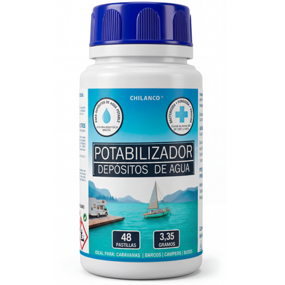 Pastillas Potabilizadoras de Agua – Autocaravanas, Barcos, Depósitos y Camping | 48 uds.